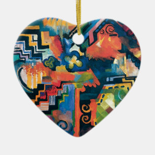 Ornement En Céramique Auguste Macke - Hommage À L'Art Moderne Abstrait