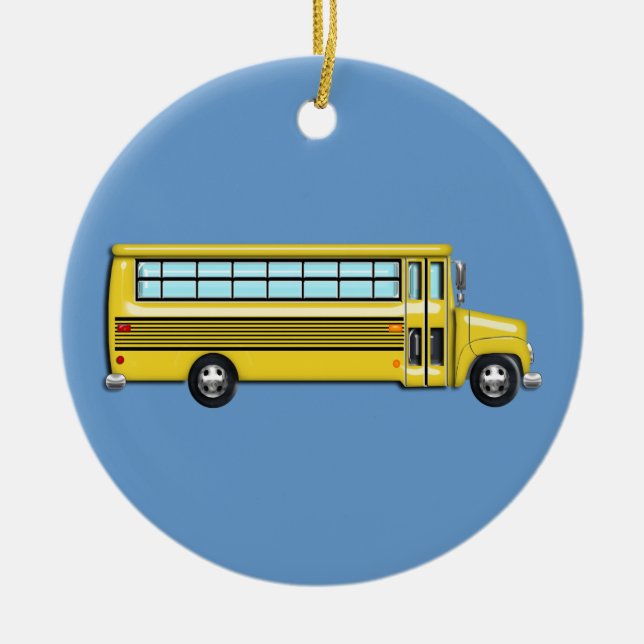 Ornement En Céramique Autobus scolaire jaune superbe (Devant)