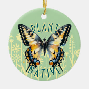 Ornement en céramique autochtone plante