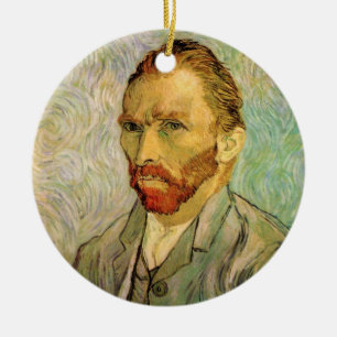 Ornement En Céramique Autoportrait de Vincent van Gogh, Art Fin Vintage