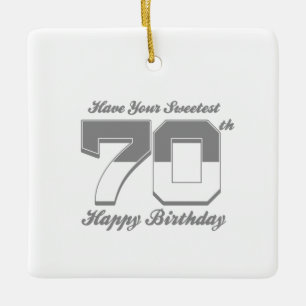 Ornement En Céramique Avez-vous le plus doux heureux 70e anniversaire