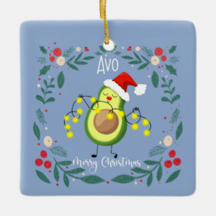 Ornement En Céramique Avo joyeux noël avocat carte de notes