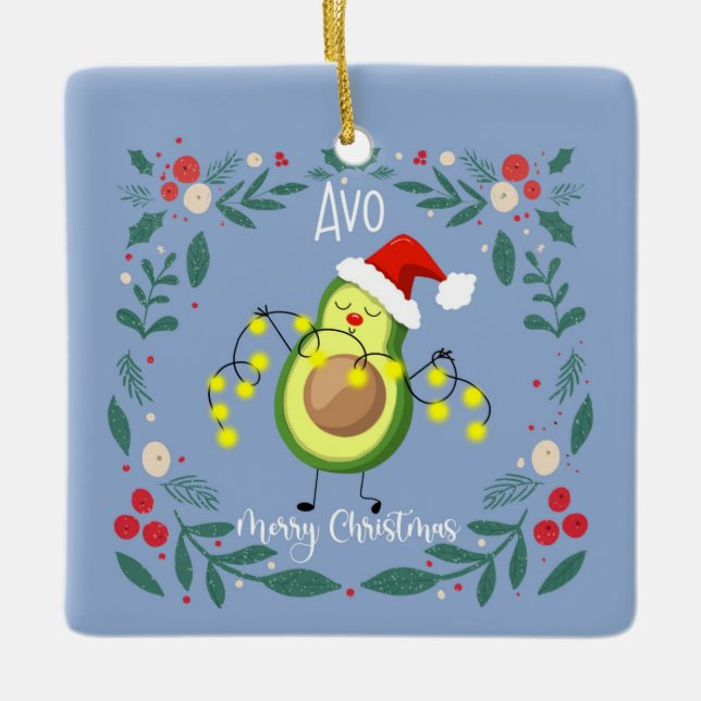 Ornement En Céramique Avo joyeux noël avocat carte de notes (Devant)