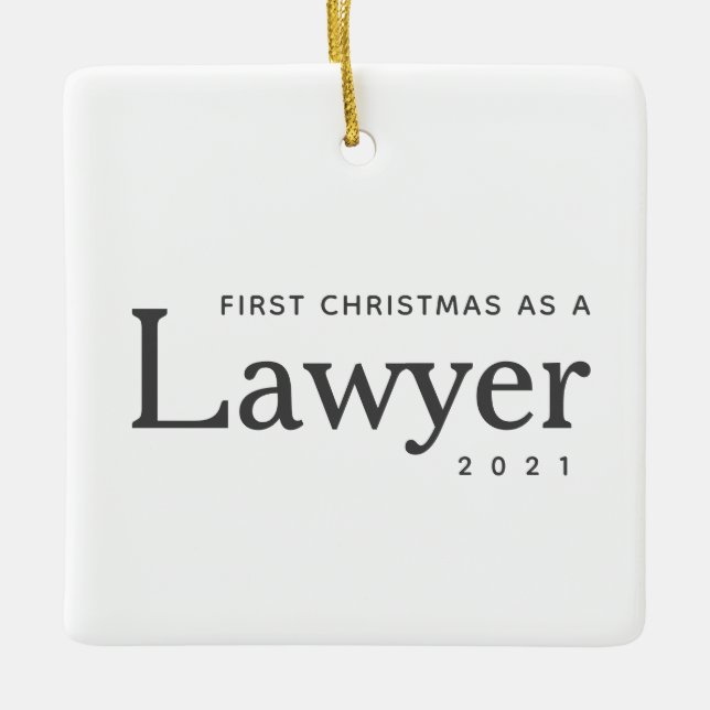 Ornement En Céramique Avocat Premier Noël Simple Fête Personnalisée (Devant)