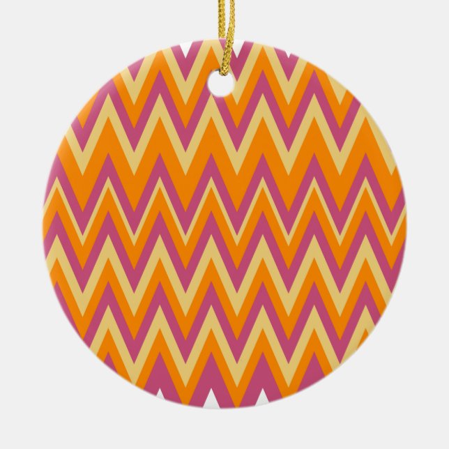 Ornement En Céramique Aztec Tribal ZigZag (Devant)