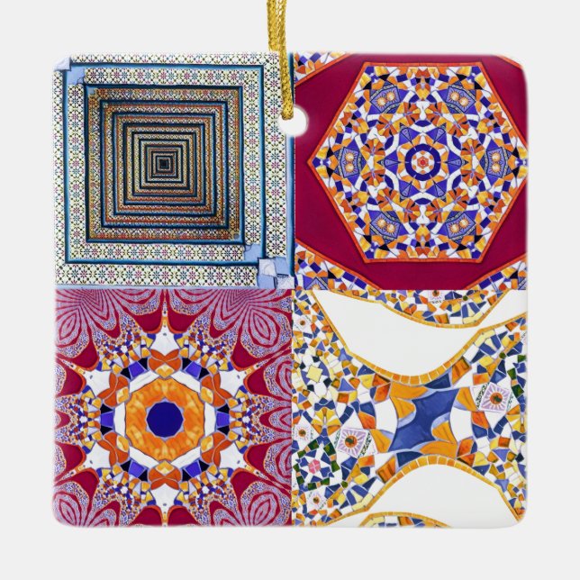 Ornement En Céramique Azulejos Carreaux géométriques avec torsion CG (Devant)