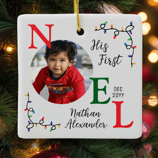Ornement En Céramique Baby Boy 1er Noël coloré 1er Noel Photo