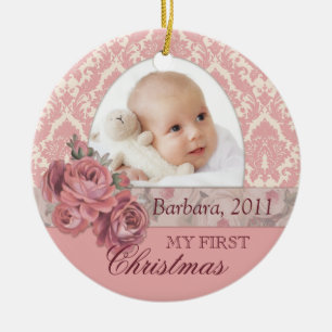 Ornement En Céramique Baby First Christmas Photo Ornament Personnalisé