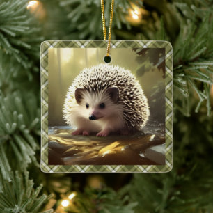 Ornement En Céramique Baby Hedgehog Wildlife Portrait Personalized 
