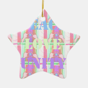 Ornement En Céramique Baby Kids Peace Love Unity Hakuna Matata design.p