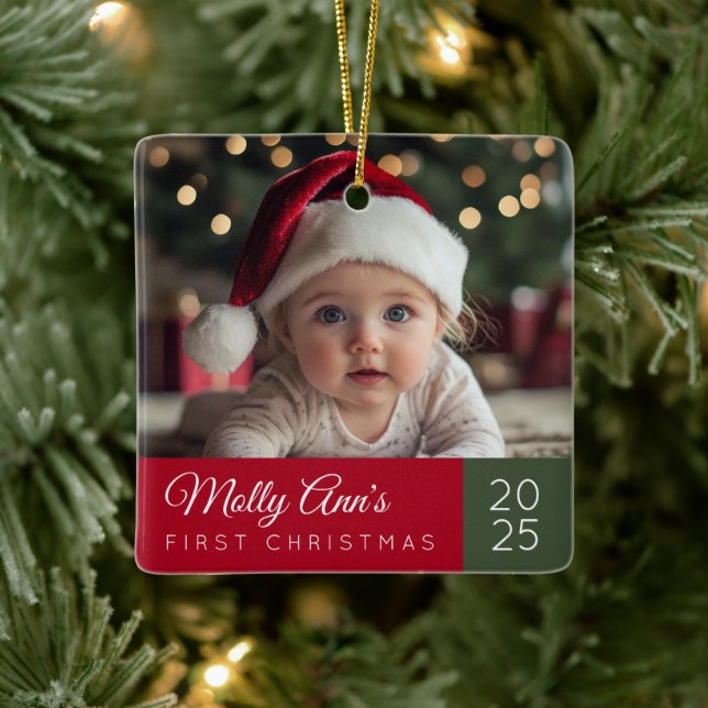 Ornement En Céramique Baby's First Christmas Ceramic Ornament (Arbre)