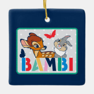 Ornement En Céramique Badge de point Bambi et Thumper Polka