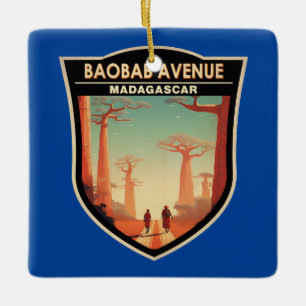 Ornement En Céramique Badge de voyage de l'avenue Baobab Madagascar