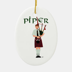 Ornement En Céramique Bagpiper