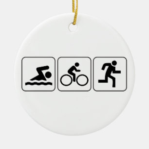 Ornement En Céramique Bain, vélo, course - triathlon