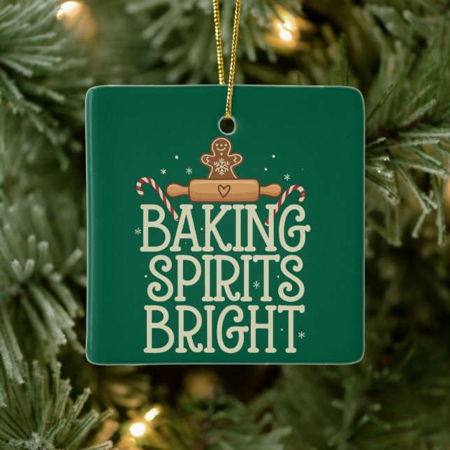 Ornement En Céramique Baking Spirits brillant Noël Drôle Noël Baker (Arbre)