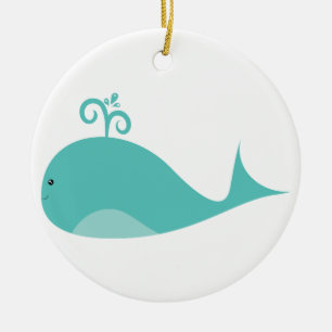 Ornement En Céramique Baleine bleue mignonne
