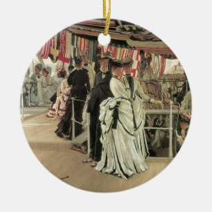 Ornement En Céramique Balle à bord par James Tissot, Art victorien