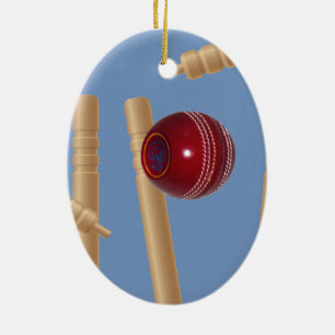 Ornement En Céramique Balle Et Pompes De Cricket,
