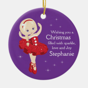 Ornement en céramique Ballerina de Noël blond