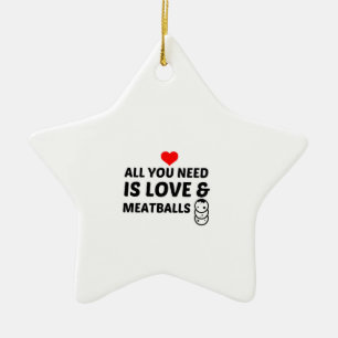 ORNEMENT EN CÉRAMIQUE BALLES DE VIANDE ET AMOUR