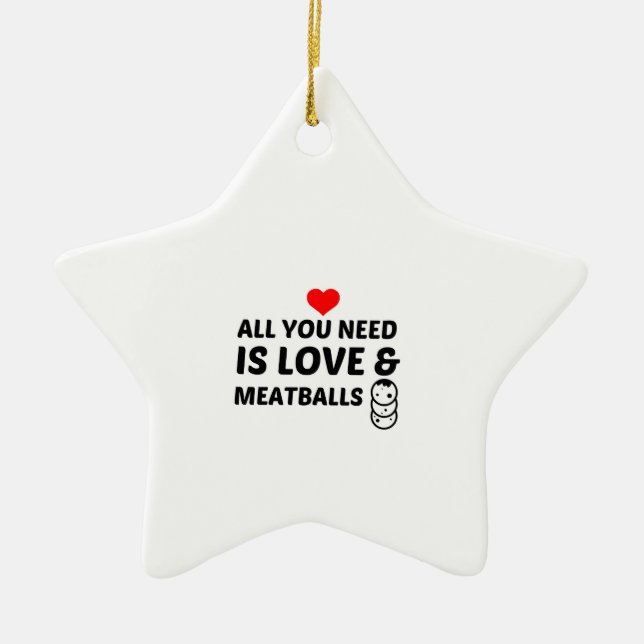 ORNEMENT EN CÉRAMIQUE BALLES DE VIANDE ET AMOUR (Devant)