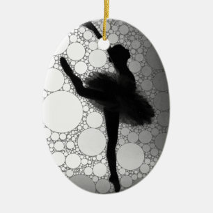 Ornement En Céramique Ballet Black Blanc Danse Ballerina