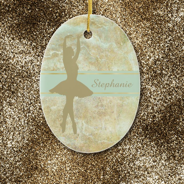 Ornement En Céramique Ballet Gold Abstrait Noël personnalisé (Créateur téléchargé)