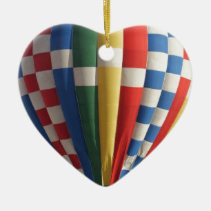Ornement En Céramique Ballon à air chaud Checkered Nouveau Mexique