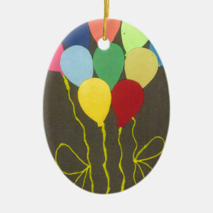 Ornement En Céramique Ballons d'anniversaire colorés Design graphique