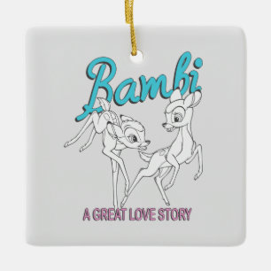 Ornement En Céramique Bambi & Faline "Une grande histoire d'amour"
