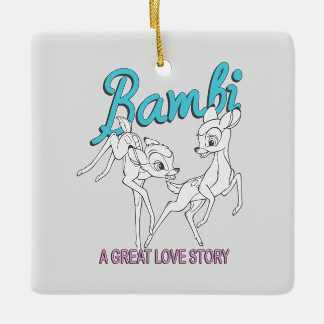 Ornement En Céramique Bambi & Faline "Une grande histoire d'amour" (Devant)