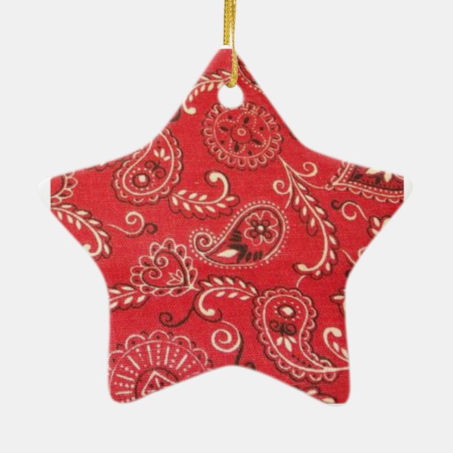 Ornement En Céramique Bandana rouge (Dos)