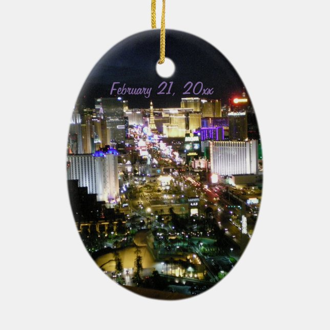 Ornement En Céramique Bande de Las Vegas personnalisée (Dos)