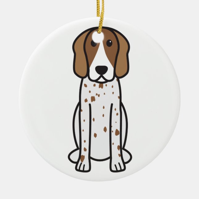 Ornement En Céramique Bande dessinée de chien de Coonhound de l'anglais (Devant)
