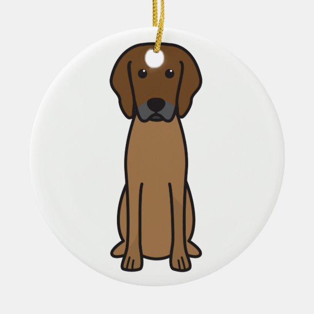 Ornement En Céramique Bande dessinée de chien de Rhodesian Ridgeback (Devant)