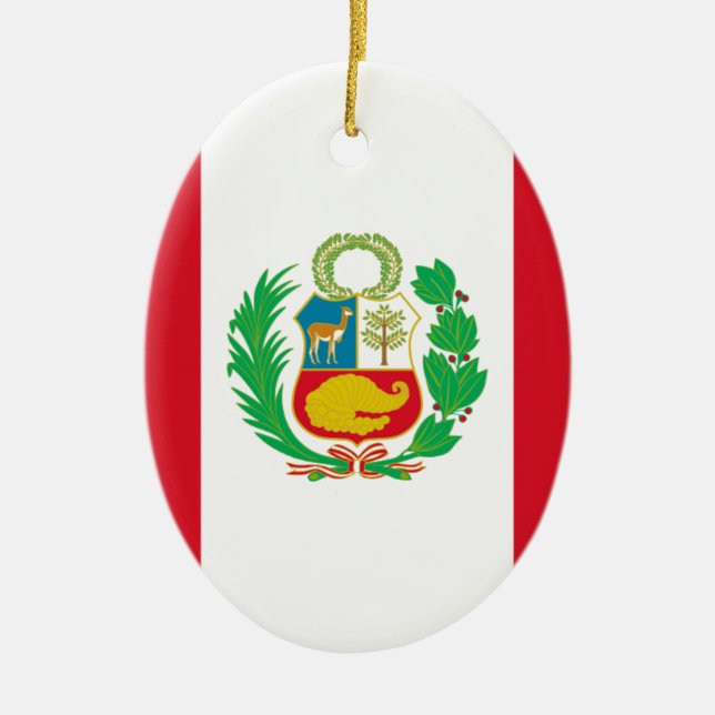Ornement En Céramique Bandera del Perú - drapeau du Pérou (Devant)