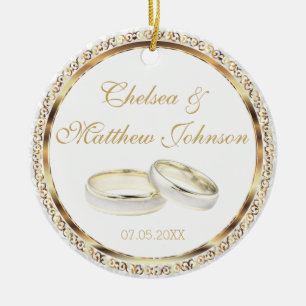 Ornement En Céramique Bandes de Mariage de mariée et de chambre de coupl