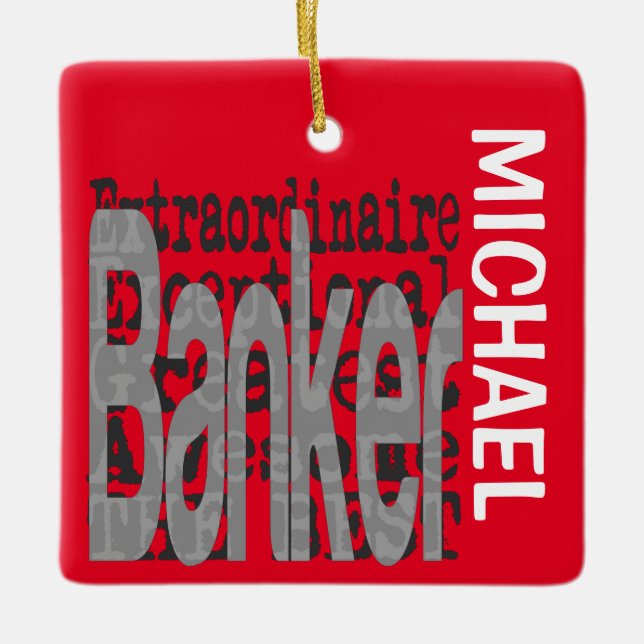 Ornement En Céramique Banker Extraordinaire CUSTOM (Devant)