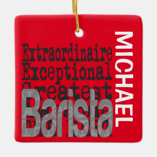 Ornement En Céramique Barista Extraordinaire CUSTOM (Devant)