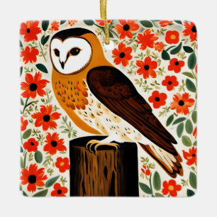 Ornement En Céramique Barn Owl