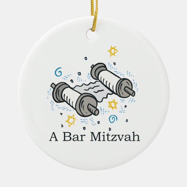Ornement En Céramique Barre Mitzvah (Devant)