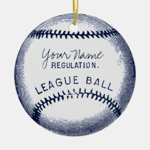 Ornement En Céramique Base-ball vintage, boule personnalisée