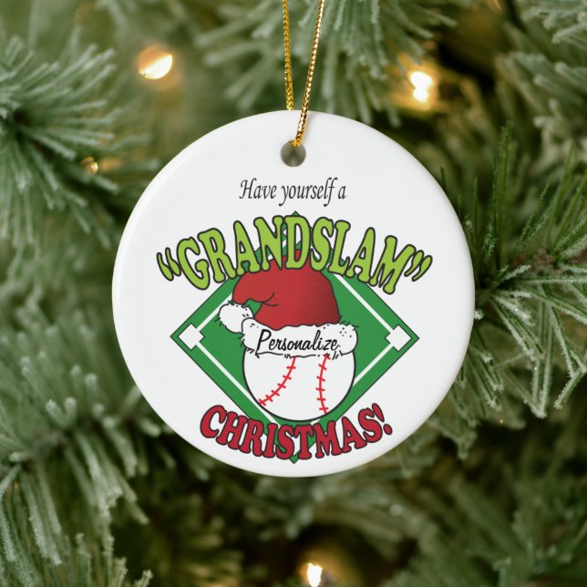 Ornement En Céramique Baseball du Grand Chelem de Noël (Arbre)