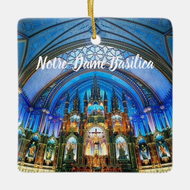 Ornement En Céramique Basilique Notre-Dame Montréal Canada (Devant)
