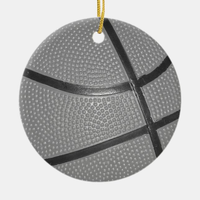 Ornement En Céramique Basket-ball noir et blanc (Devant)