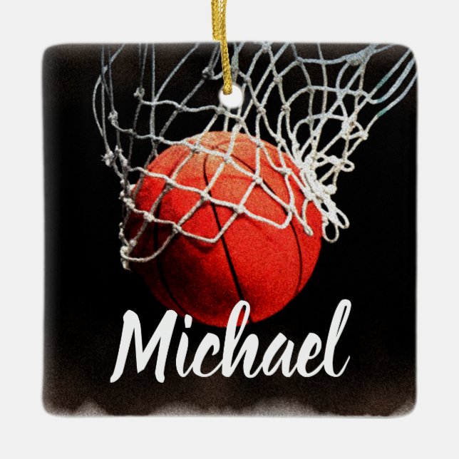 Ornement En Céramique Basket-ball Votre nom (Devant)