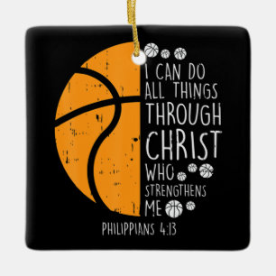 Ornement En Céramique Basket Je Peux Faire Des Choses Bible Verse Dieu J