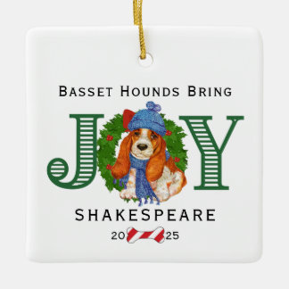 Ornement En Céramique Bassett Hounds Apporter Joy