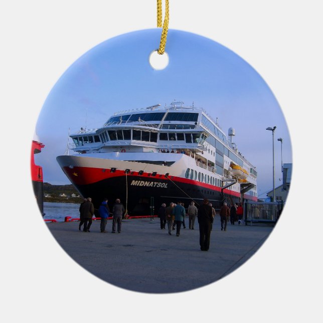 Ornement En Céramique Bateau de croisière norvégien (Devant)